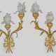 Paar Belle Epoque-Wandappliken 3-flg.; Bronze, ver… - фото 1