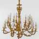 Große Belle Epoque-Deckenlampe 20-flg.; Messing, v… - photo 1