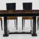 Art Déco-Tischgruppe 7-tlg.; Holz, schwa… - photo 1