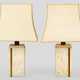 Paar Vintage Tischlampen 1-flg.; Cremefa… - фото 1