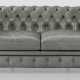 Chesterfield-Sofa Graublaues Leder und s… - photo 1