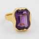 Amethyst-Ring Gelbgold, gest. 750. Zentr… - фото 1
