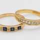 Zwei Saphir-Diamant-Bandringe Gelbgold, … - Foto 1