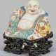 Buddha-Figur Porzellan. Auf ebonisiertem… - photo 1