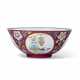 A FAMILLE ROSE RUBY-GROUND SGRAFFIATO `MEDALLION` BOWL - photo 1