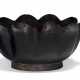 A BLACK LACQUER PETAL-LOBED DEEP BOWL - photo 1