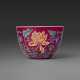 AN EXCEPTIONALLY RARE IMPERIAL RUBY RED-GROUND FALANGCAI ‘INDIAN LOTUS’ WINE CUP - фото 1