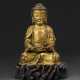 A GILT-BRONZE FIGURE OF SEATED AMITABHA BUDDHA - photo 1