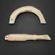 TWO IVORY-COLORED JADE FISH-FORM PENDANTS - photo 1
