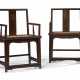 A PAIR OF ZITAN LOW-BACK ARMCHAIRS - photo 1