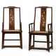 A VERY RARE PAIR OF INLAID HUANGHUALI `SOUTHERN OFFICIAL`S HAT` ARMCHAIRS - photo 1