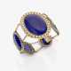 A bracelet with blue enamel and small natural pearls - photo 1
