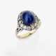 A ring with sapphire and old-European-cut diamonds - photo 1