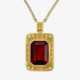 A necklace with a large citrine, brilliant-cut diamonds, and very fine gold granulation - photo 1