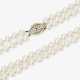 A two-strand Akoya cultured pearl necklace with diamond-studded clasp - photo 1