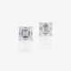 A pair of classic stud earrings set with square emerald-cut diamonds - фото 1