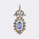 Antiker Diamant Anhänger mit natürlichem Ceylon Saphir. - photo 1