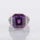 Marie-Catherine Sauvage. Amethyst Smaragd Cocktailring mit Brillant-Besatz. - фото 1