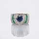 Diamant Smaragd Bandring mit Saphir im Herzschliff. - photo 1