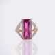 Turmalin Ring mit Brillant-Besatz. - photo 1