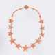 Außergewöhnliches Korallen Brillant Blüten-Collier. - photo 1