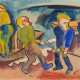 Karl Schmidt-Rottluff (Rottluff 1884 - Berlin 1976). Fischer am Strand. - photo 1