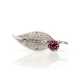 Diamant-Rubinbrosche in Blattform - photo 1