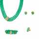 Chrysoprase-Diamond-Set: Necklace, Bracelet, Ring, Ear Studs - фото 1