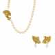 Set: Dekoratives Perl-Diamant-Collier und Ohrschmuck - Foto 1