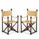 A PAIR OF WALNUT CAMPAIGN STYLE FOLDING CHAIRS - Foto 1