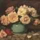 Wendlberger, Wenzel Hermann "Stilleben mit Rosenstrauß in Vase", Öl/ Lw., sign. u.r., rückseitig alter Aufkleber "Kunsthandlung Pernitzsch Leipzig", 40x53 cm, Rahmen (besch.) - photo 1