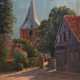 "Dorfansicht mit Kirche", Öl/ Hartfaser, bez. u.l. "Broeke", 48x39 cm, Rahmen - Foto 1