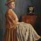 Hiemesch, G. "Porträt einer Dame", Öl/ Lw., sign. o.r. und dat. 1908, 80x49 cm, Rahmen - Foto 1