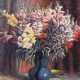 Timm, W. "Stilleben mit Blumenstrauß in blauer Vase", Öl/Mp., sign. u.l., 45x37 cm, Rahmen - Foto 1