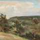 Bunke, Franz (1857 Schwaan-1939 Oberweimar) "Blick vom Rosenberg auf Buchfart", Öl/ Karton, sign., bez. und dat. 1923 u.l., 42,5x54,5 cm, Rahmen (Studium in Berlin und Weimar, Begründer der Schwaaner Malerkolon… - photo 1