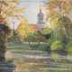 Drechsler, Hermann (1903-1979) "Herbstlandschaft mit Kirche", Gouache, sign. u.l. und dat. "Bremen 1930", 48x62 cm, hinter Glas und Rahmen - Foto 1
