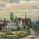 Langer, Fritz Josef (1916-?) "Stadtansicht von Münster", Öl/Mp., sign. und dat. `51 u.r., 36x48 cm, Rahmen - Foto 1