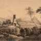 Künstler 19. Jh. "Ansicht von Bad Godesberg mit Blick auf die Ruine", Grafik, 19x27 cm, im Passepartout hinter Glas und Rahmen - photo 1