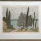 Pfeifer-Watenphul, Max (1896 Weferlingen-1976 Rom) "Blick auf das Meer bei Korfu", Farblitho., nummeriert 69/ 100, handsigniert, 36x47,5 cm, im Passepartout hinter Glas und Rahmen - фото 1