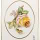 Meissen-Wandplatte mit Rosenmalerei und Goldrändern, 1. Wahl, 18x15 cm - фото 1