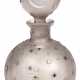 Flakon, graues Mattglas mit Sternbesatz, eingeschliffener Stopfen, Rand best., Ges.-H. 12,5 cm - photo 1