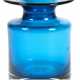 Studio-Glasvase, 1960er Jahre, blaues Glas, zylindrischer Korpus mit ausgeschliffenem Abriss, breiter, ausgestellter Rand, H. 12,8 cm - фото 1