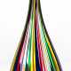 Große Murano-Karaffe, gebauchter gerippter Korpus mit streifenförmigen polychromen Einschmelzungen, Hohlstopfen, Ges.-H. 44 cm - фото 1