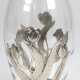 Jugendstil-Vase, Klarglas mit Zinnmontur, Tulpendekor, H. 23,5 cm - photo 1