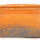 Jugendstil-Jardiniere, oval, Mattglas mit orangen und blauen Einschmelzungen, 10,5x27,5x14 cm - photo 1