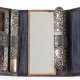 Kleines Reise-Necessaire, 800er Silber, um 1900, schwarzes Lederetui mit Spiegel, Kamm, Bürste und Bleistift in Hülle, floraler Dekor, je L. ca. 8 cm - Foto 1
