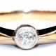 Brillant-Ring, 585er GG, Brillant von ca. 0,06 ct. in durchbrochener Zargenfassung, Ges.-Gew. 2,92 g, RG 59 - photo 1
