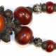 Ethnoschmuck, Nomaden-Kette, Nordafrika, wohl Tuareg, silberfarbenes Metall und braune Glieder, L. ca. 87 cm - фото 1