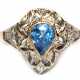 Ring, 750er GG / WG, 4,4 g, Saphir 1,42 ct., Brillanten 0,21 ct., RG 57, Innendurchmesser 16,5 mm - photo 1