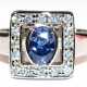 Ring im Art-Deco-Stil, 925er Silber, rhodiniert, synth. Tansanit und weiße Zirkonia, RG 57, Innendurchmesser 18,1 mm - photo 1